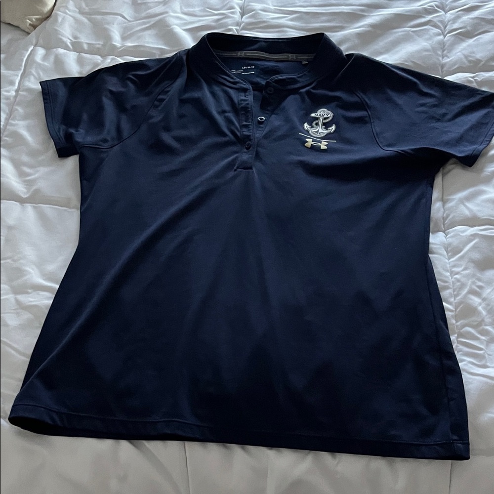 US NAVAL ACADEMY LG Navy HeatGear Shirt Reduced $20